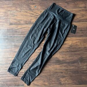 Style Reform Black Shiny High Rise Leggings